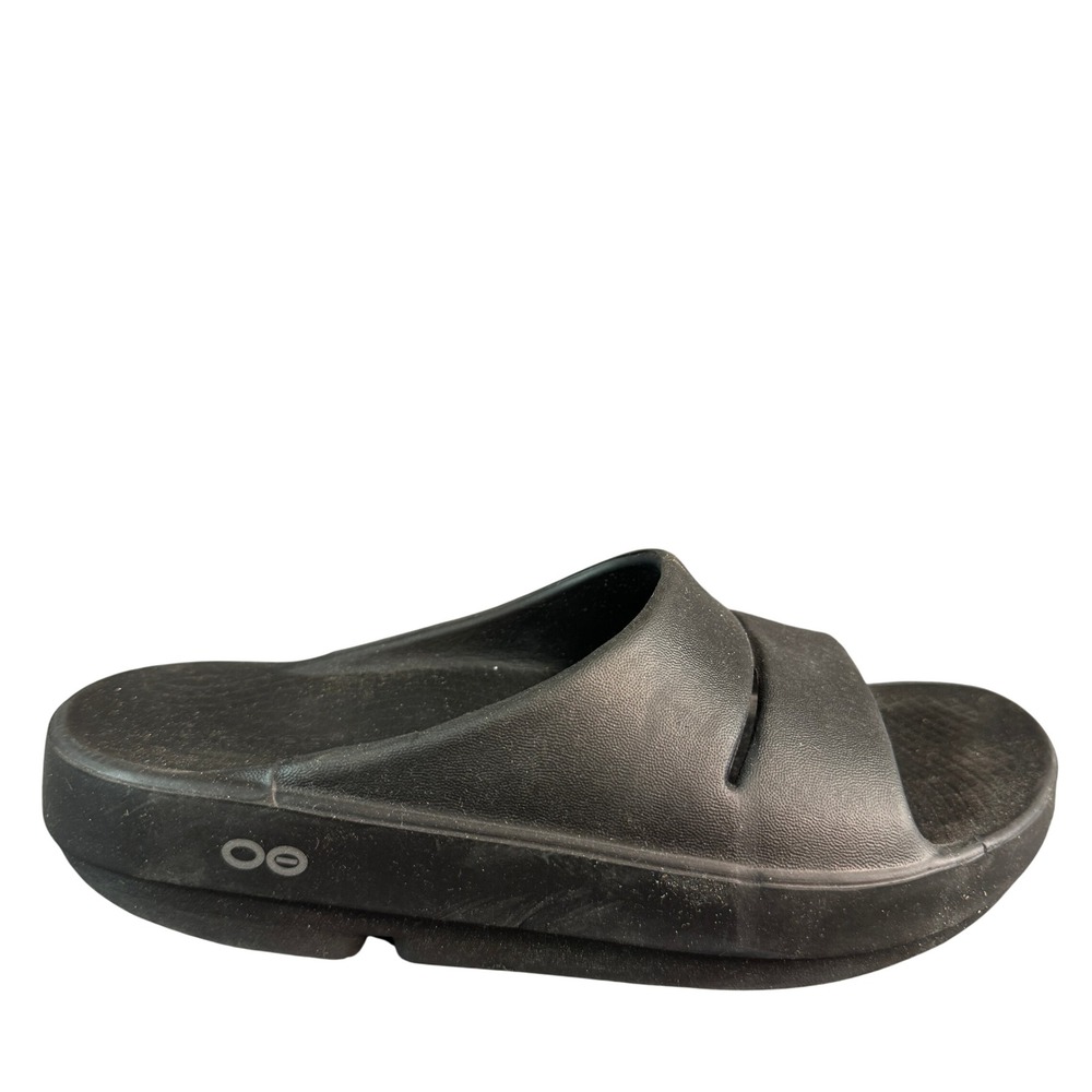 OOFOS OOahh Recovery Slides Black Sandals Mens 5 Womens 7 EU 38